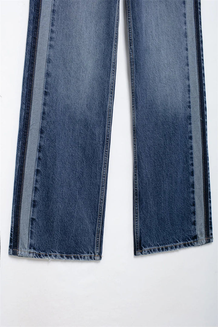 Zoé | Jeans Bicolor de Pierna Ancha