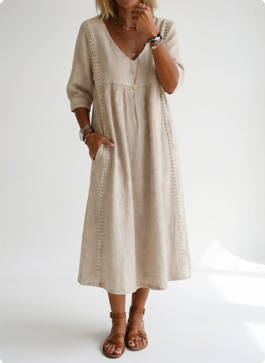Lioréa™ — Vestido midi fluido casual elegante