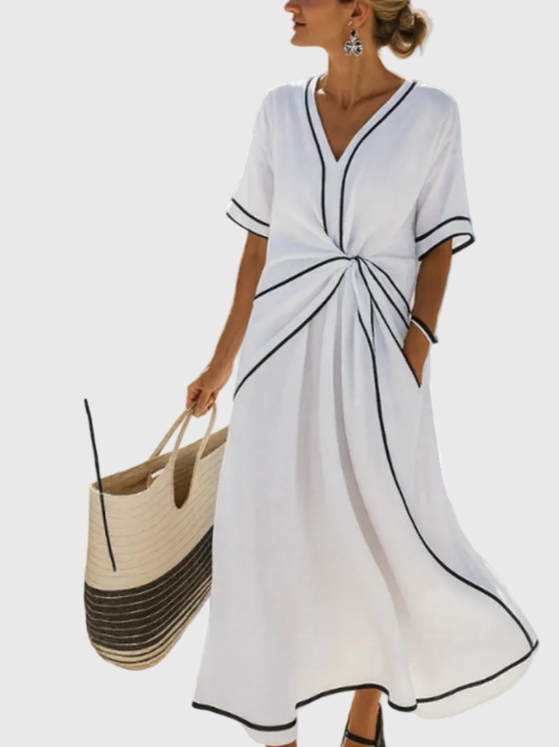 Helena | Vestido Maxi Con Drapé