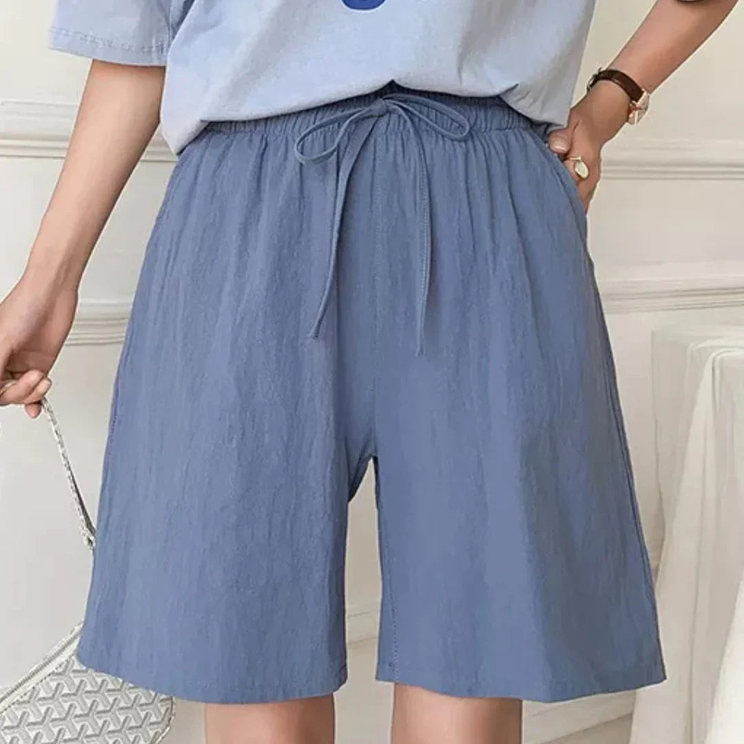 Pantalón Corto Beis Amplio con Cordón
