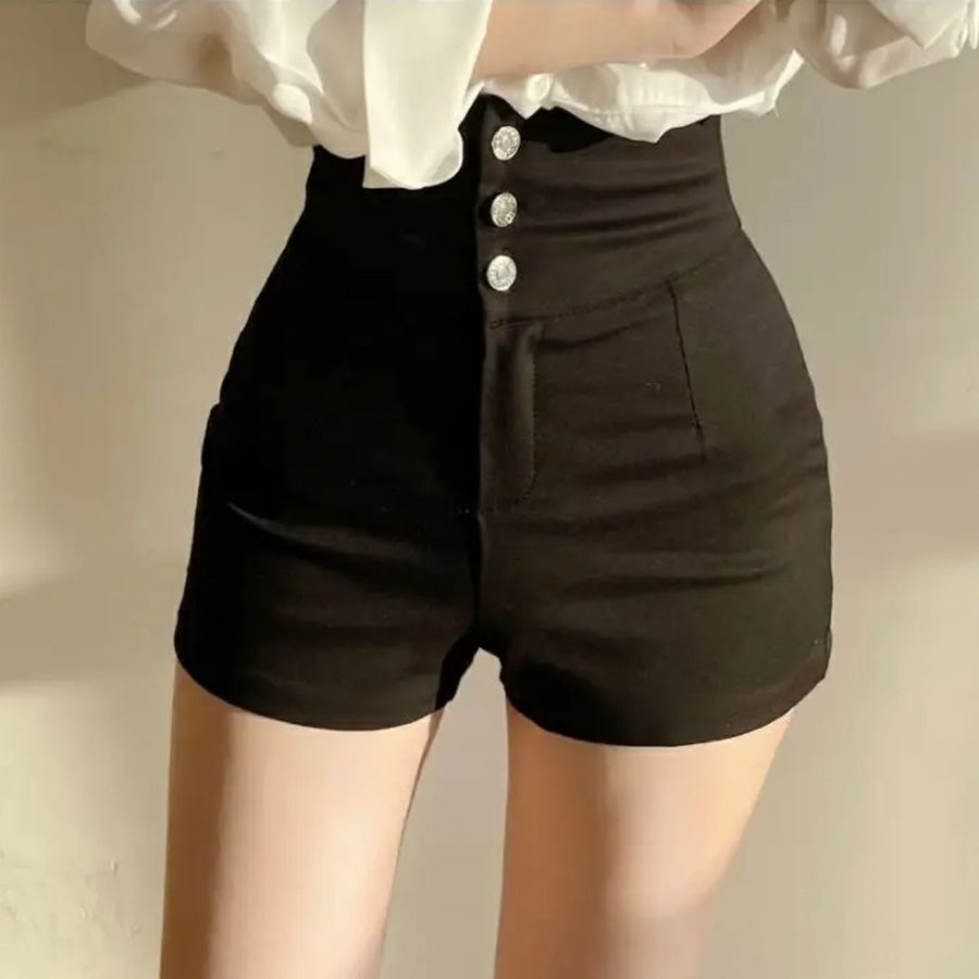 Pantalón Corto Crudo con Doble Botón