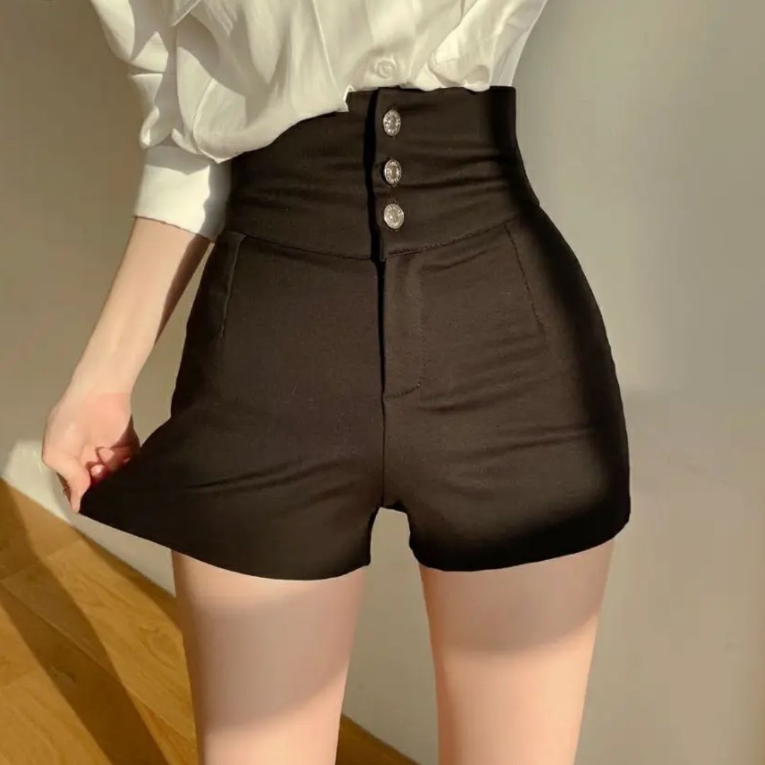Pantalón Corto Crudo con Doble Botón