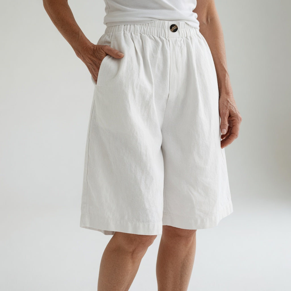 Wandeline™ — Pantalones cortos anchos con cintura elástica, confort de verano natural
