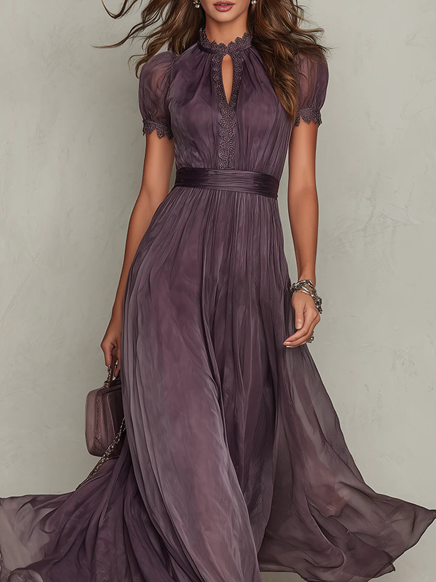Ashley | Vestido Maxi de Chiffon Vintage Elegante