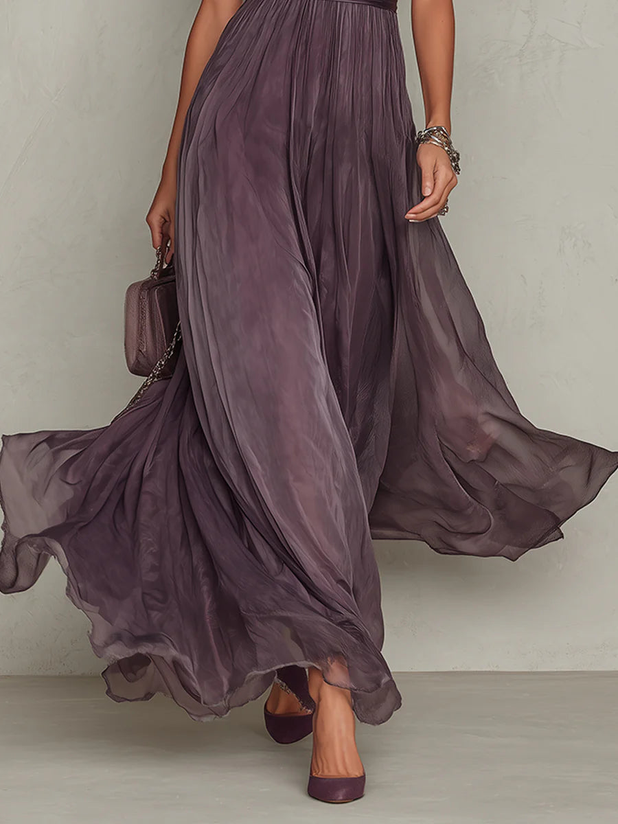 Ashley | Vestido Maxi de Chiffon Vintage Elegante