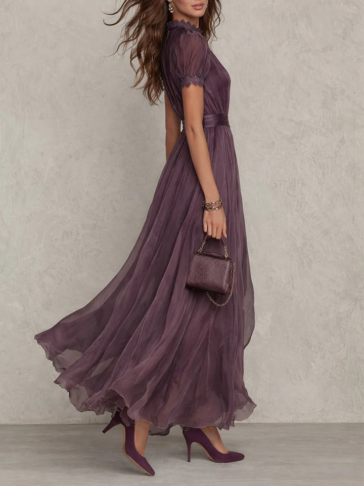 Ashley | Vestido Maxi de Chiffon Vintage Elegante