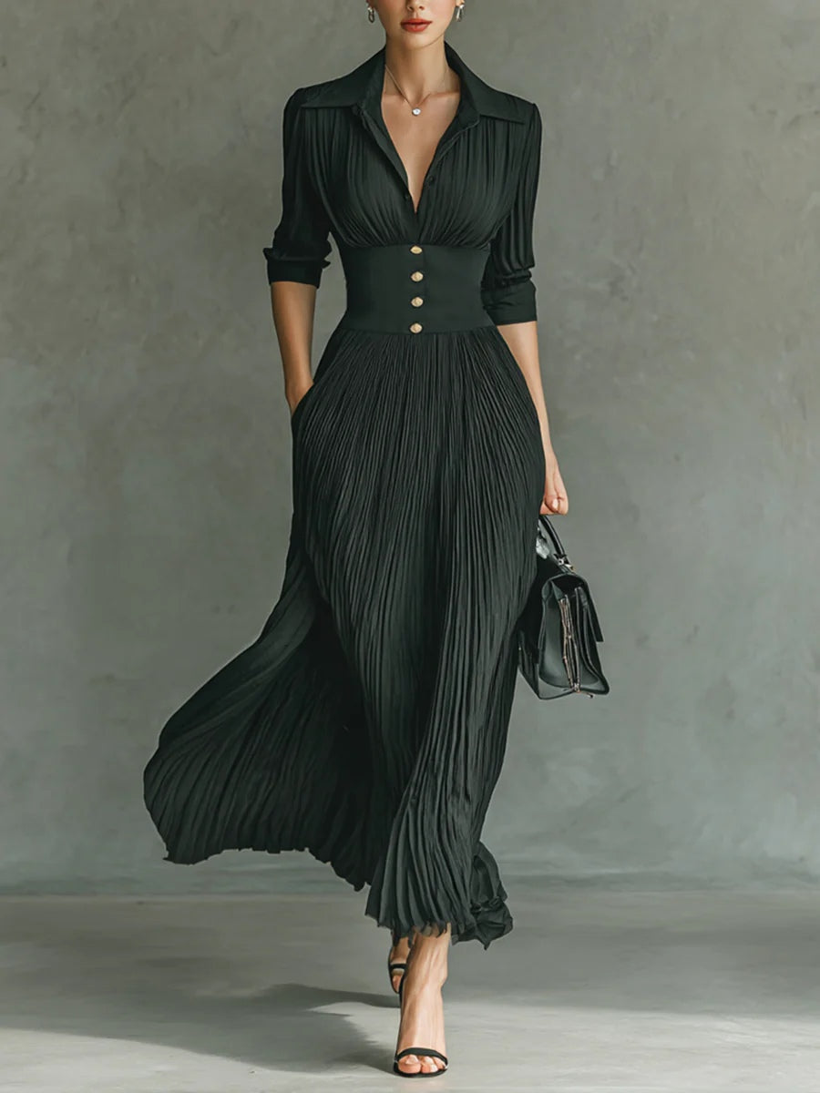 Maéline - Chic Ajustado Midi Dress