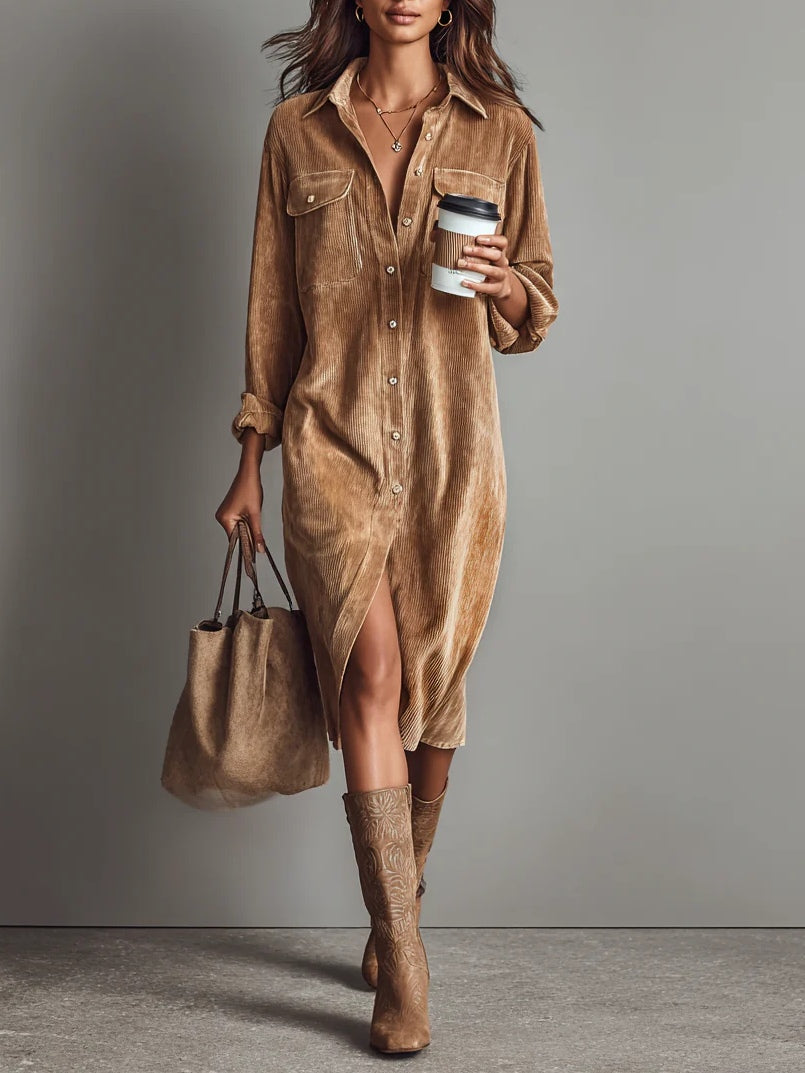 Aurovia - Vestido Chic con Falda Acampanada