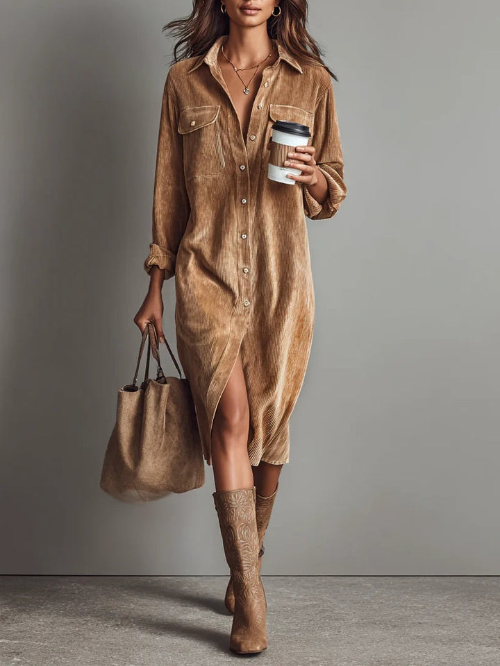 Aurovia - Vestido Chic con Falda Acampanada