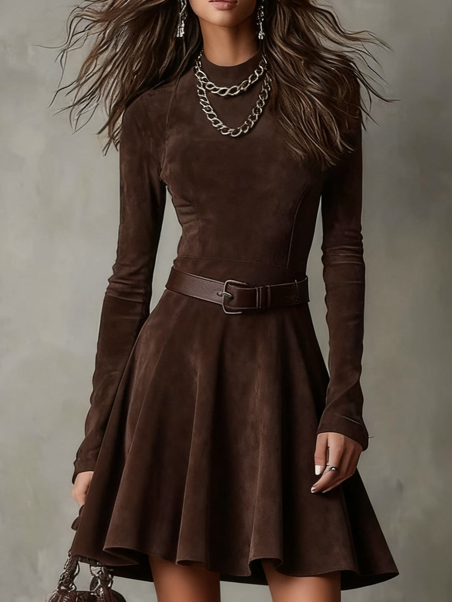 Meredith | Vestido Corto de Ante Vintage