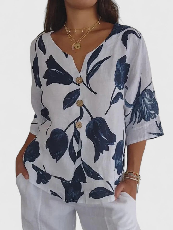 Laura | Blusa Cómoda con Escote en V