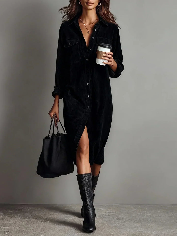Aurovia - Vestido Chic con Falda Acampanada