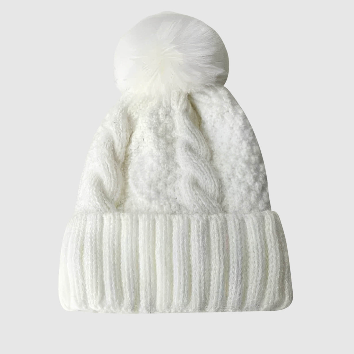 Sofia | Gorro de Punto Trenzado con Pompón
