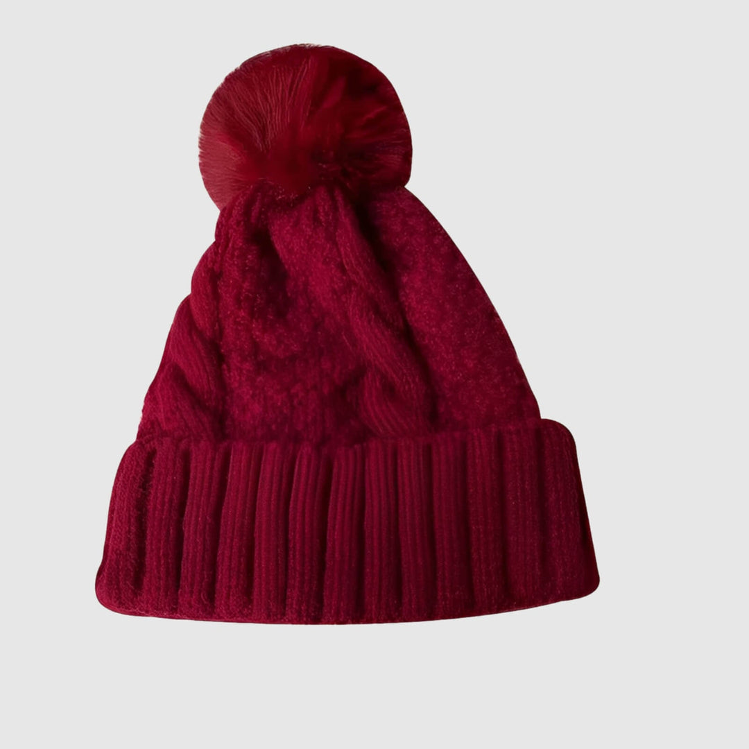 Sofia | Gorro de Punto Trenzado con Pompón