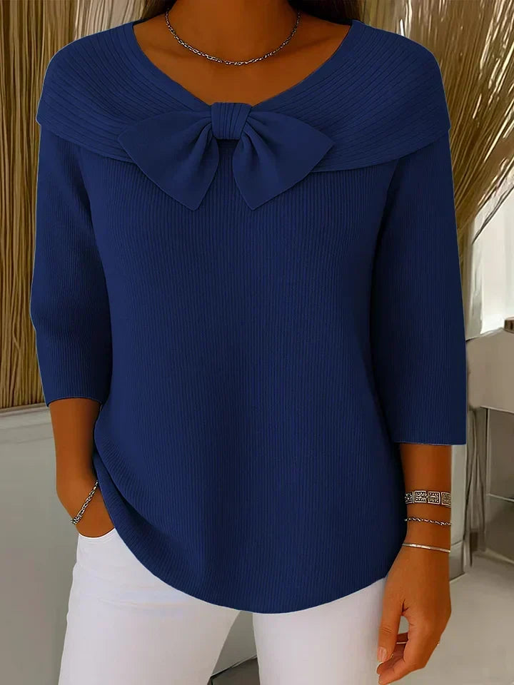 Clara | Sweater Elegante con Lazo de Punto Suave