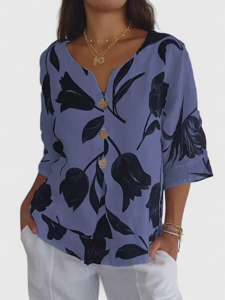 Laura | Blusa Cómoda con Escote en V