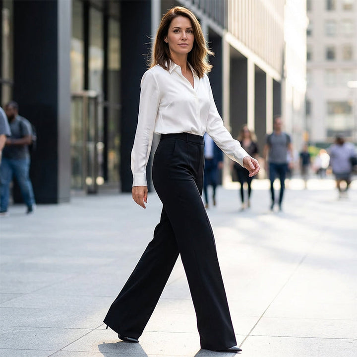 Hodit - Pantalón Elegante Elástico de Cintura Alta