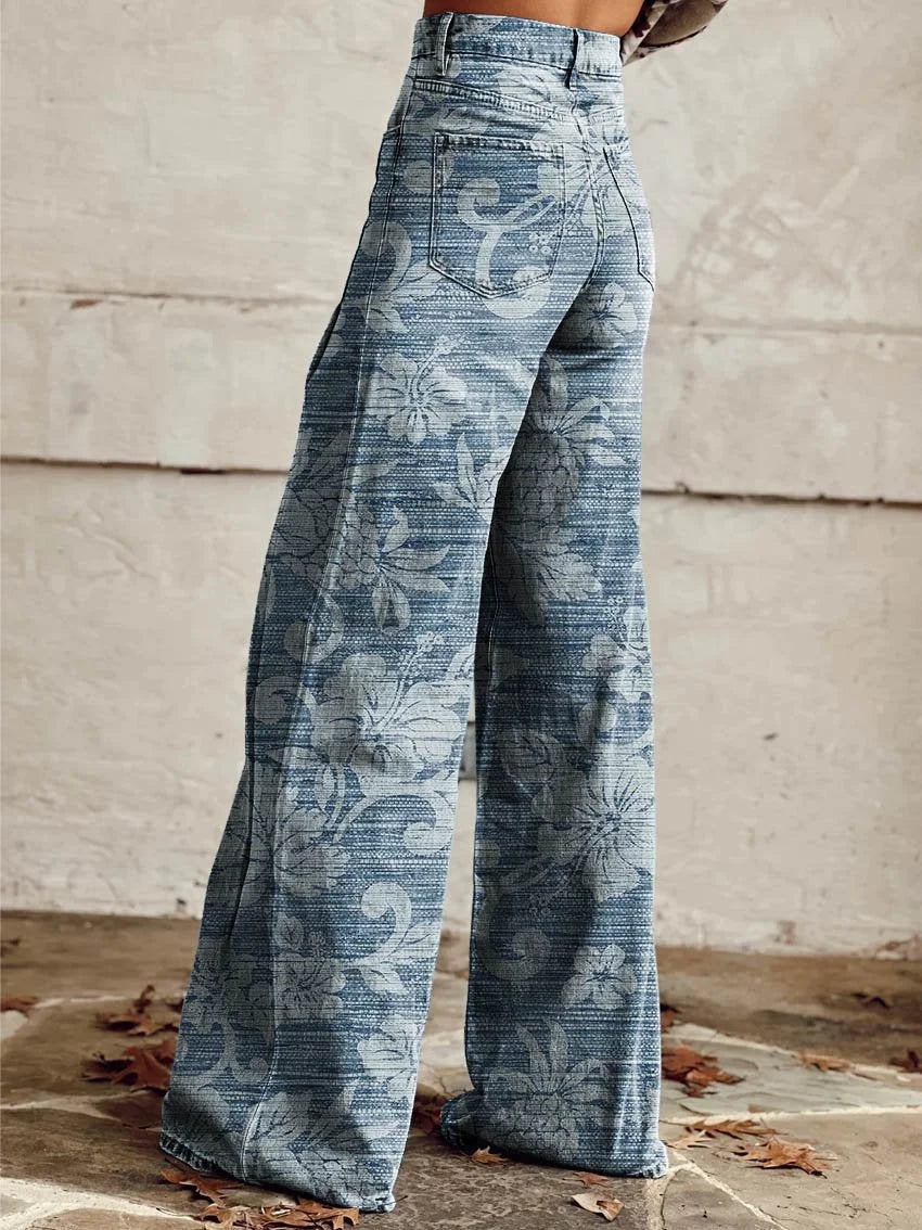 Rosa | Pantalón Ancho con Estampado