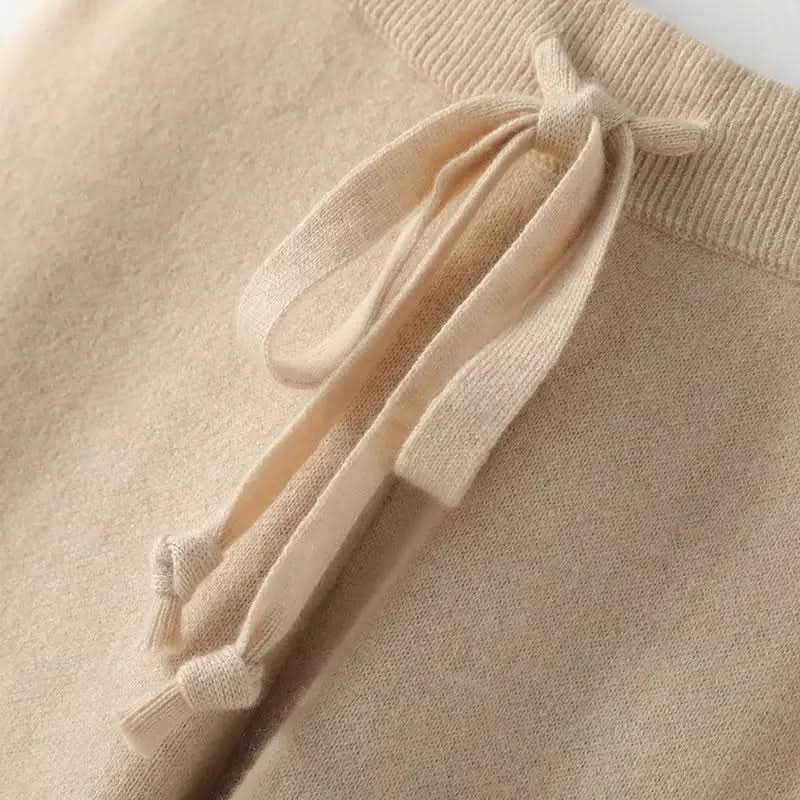 Chloé | Pantalón de Punto con Pierna Ancha y Cordón
