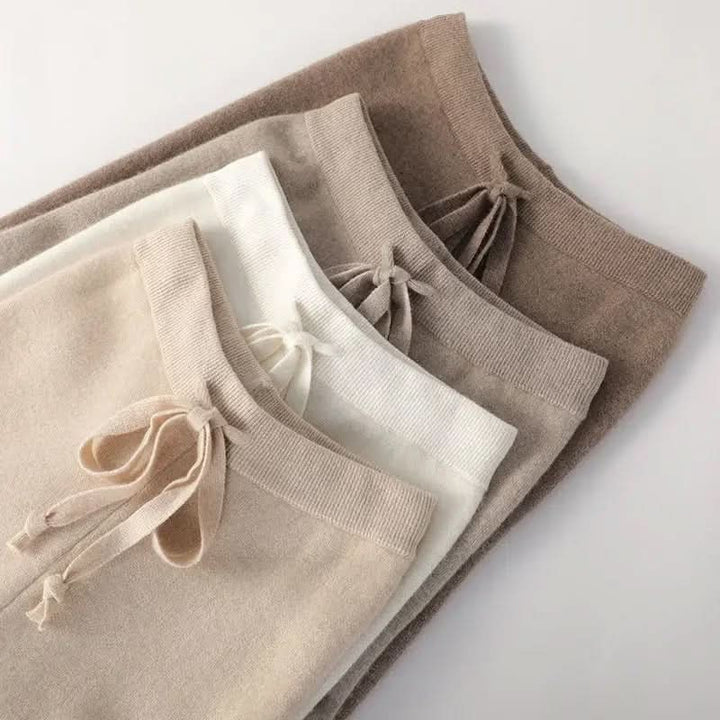 Chloé | Pantalón de Punto con Pierna Ancha y Cordón