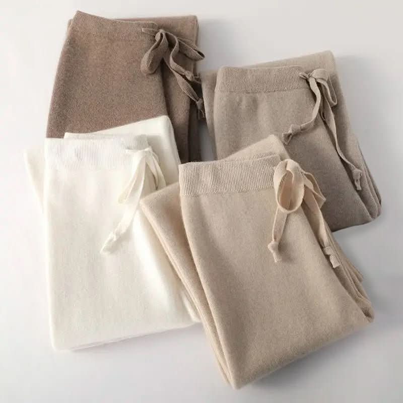 Chloé | Pantalón de Punto con Pierna Ancha y Cordón