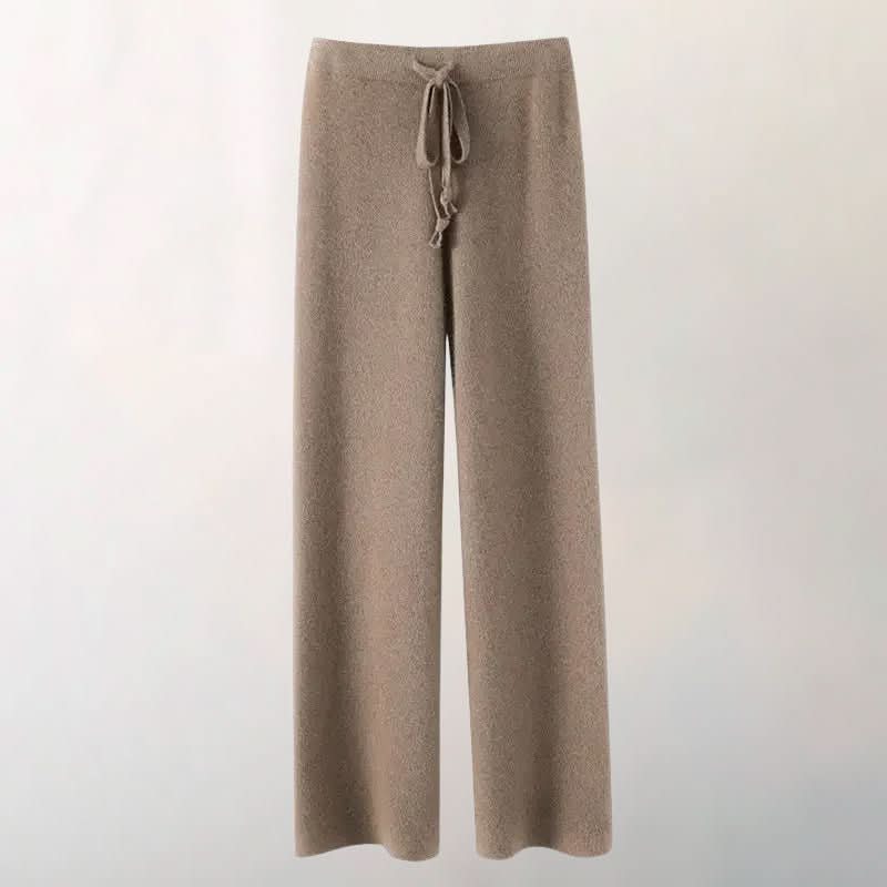 Chloé | Pantalón de Punto con Pierna Ancha y Cordón