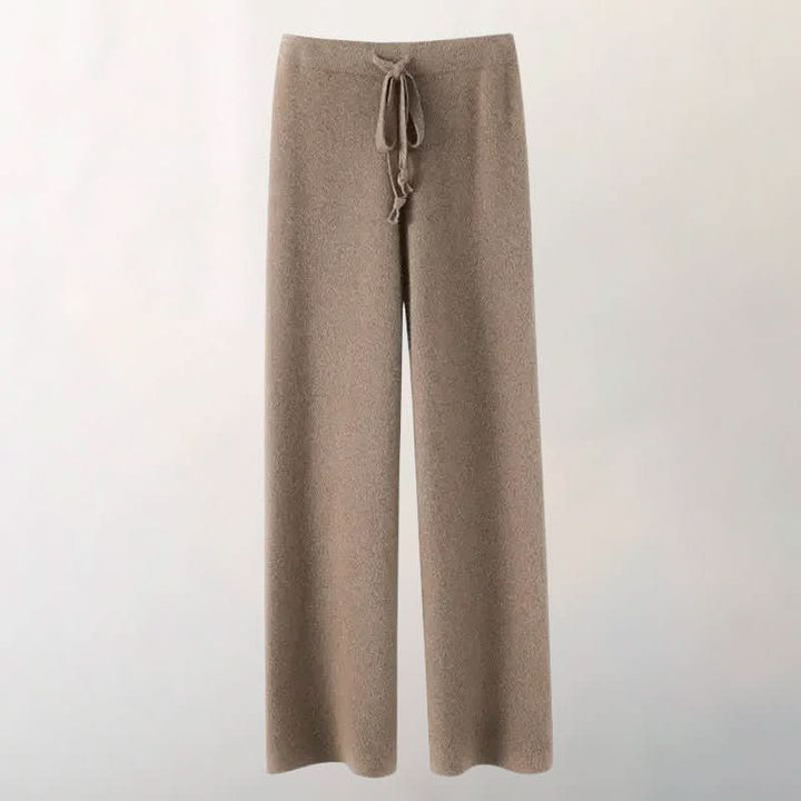 Chloé | Pantalón de Punto con Pierna Ancha y Cordón