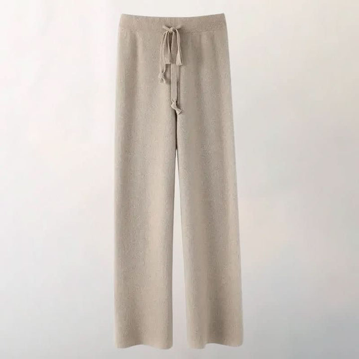 Chloé | Pantalón de Punto con Pierna Ancha y Cordón