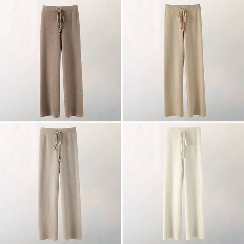 Chloé | Pantalón de Punto con Pierna Ancha y Cordón