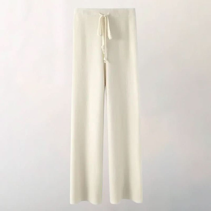 Chloé | Pantalón de Punto con Pierna Ancha y Cordón