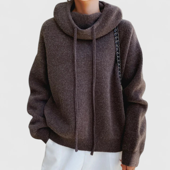 Marie | Sweater Cozy con Cuello Alto y Capucha