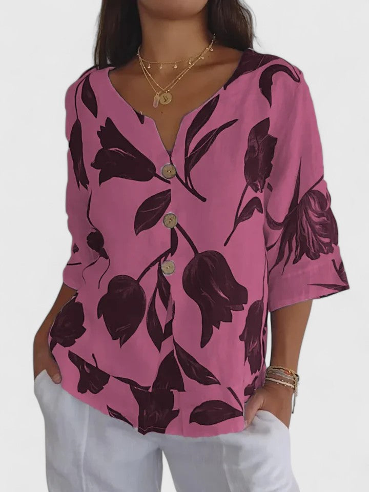 Laura | Blusa Cómoda con Escote en V