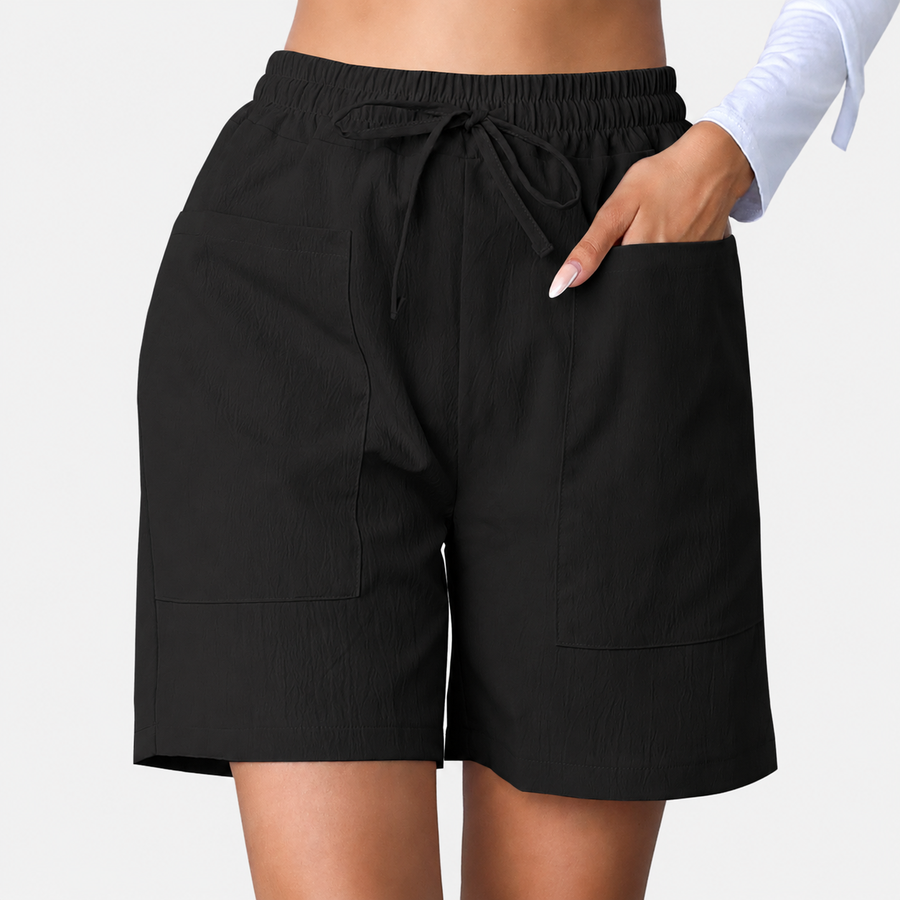 Pantalón Corto Blanco de Cintura Elástica