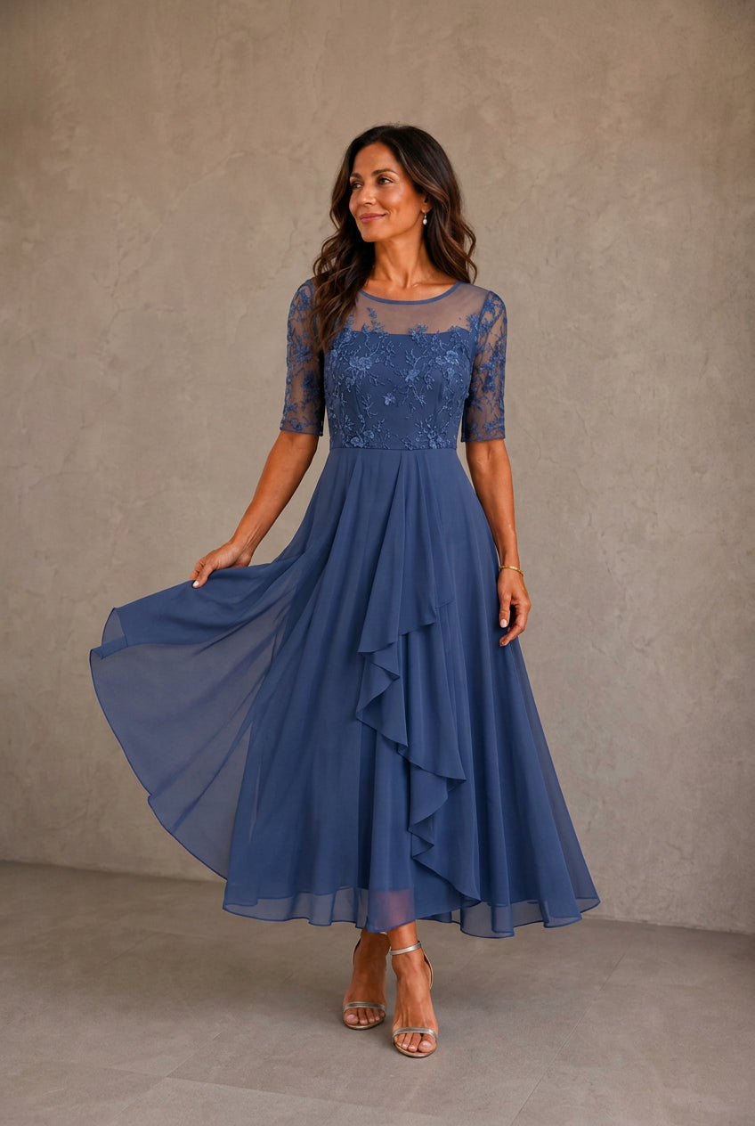 Mertxe | Vestido Encaje y Chiffon