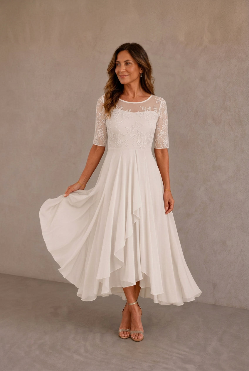 Mertxe | Vestido Encaje y Chiffon