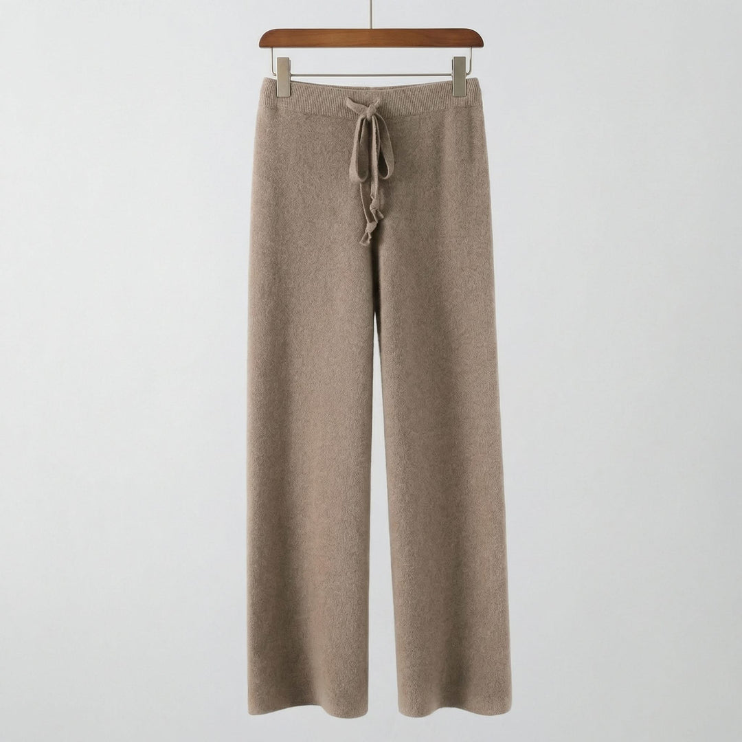 Chloé | Pantalón de Punto con Pierna Ancha y Cordón