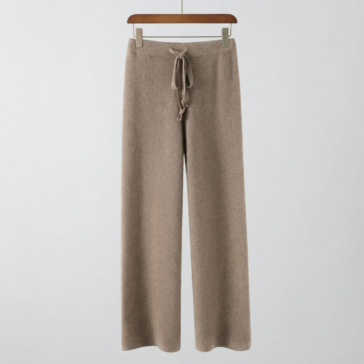 Chloé | Pantalón de Punto con Pierna Ancha y Cordón