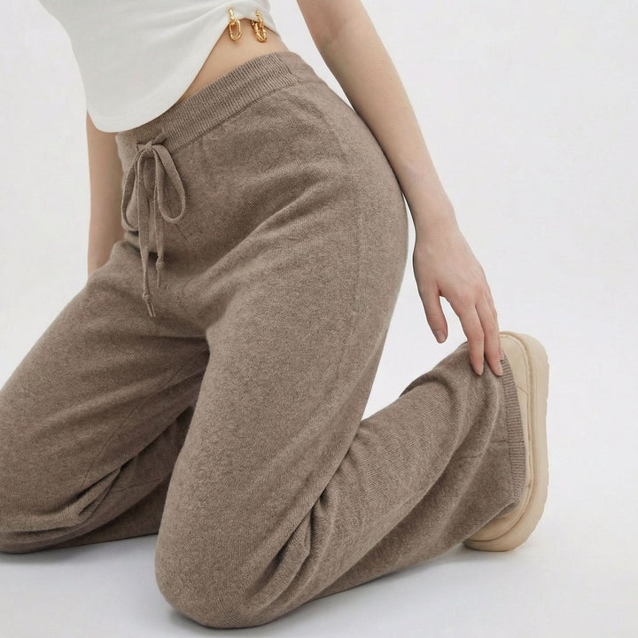 Chloé | Pantalón de Punto con Pierna Ancha y Cordón