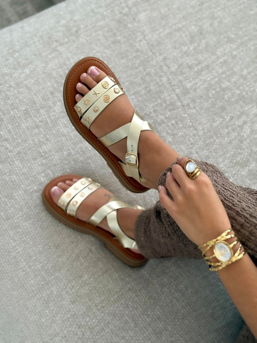 Sandalias « FAUVE » DORADAS