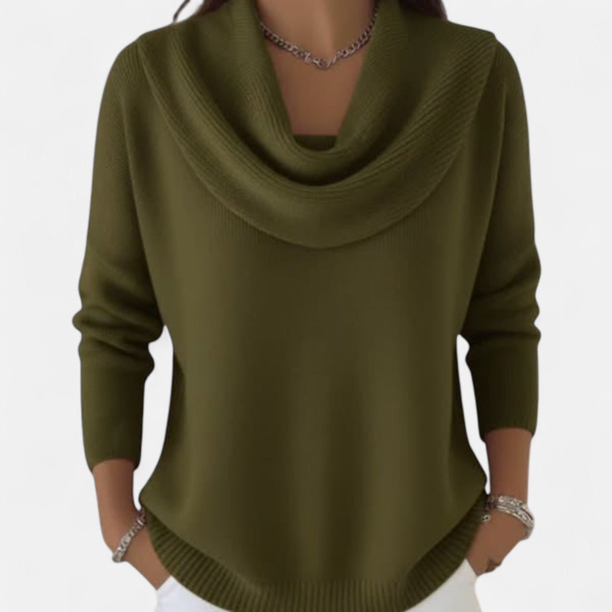 Elliza | Jersey con cuello drapeado