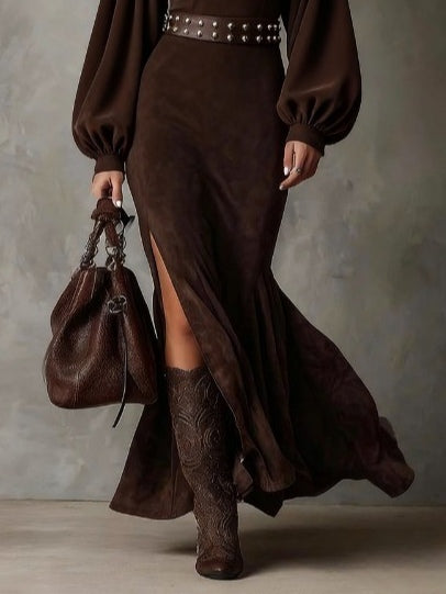 Harriet | Vestido Midi Vintage con Mangas de Lámpara