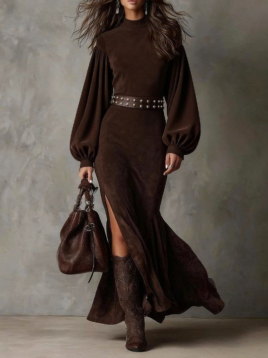 Harriet | Vestido Midi Vintage con Mangas de Lámpara