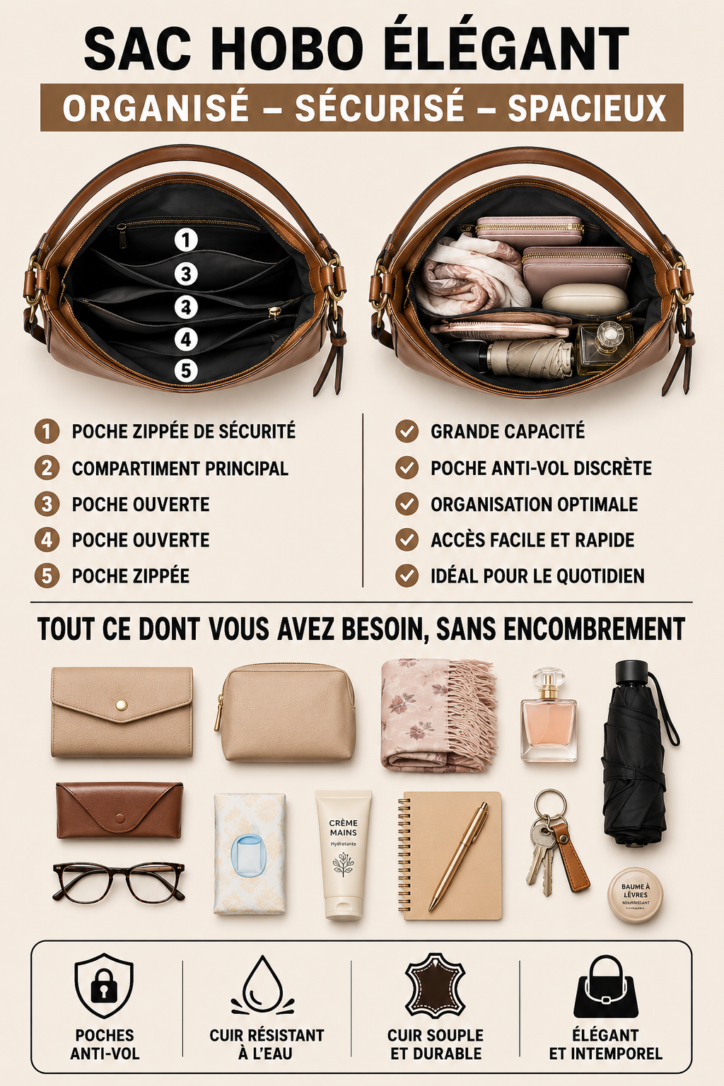 Agathe - Bolso Chic Antirrobo + Monedero Regalo