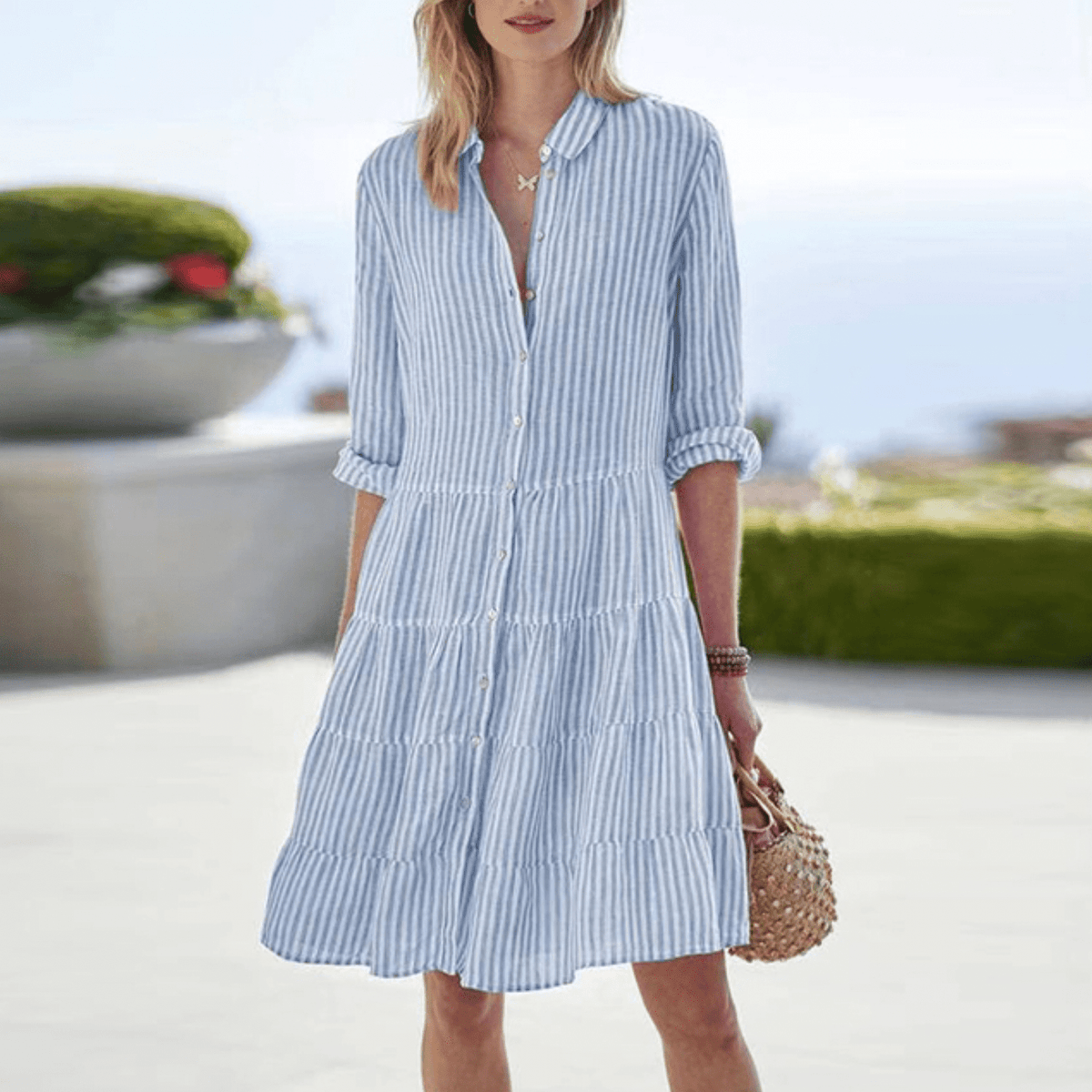 LOLITA | VESTIDO A RAYAS COSTERAS AÉREAS