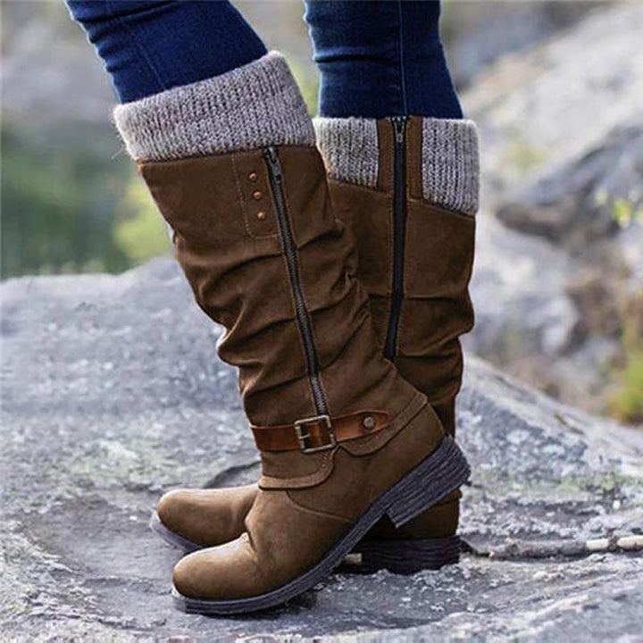 Belvoria | Botas Altas con Detalle de Punto y Hebilla