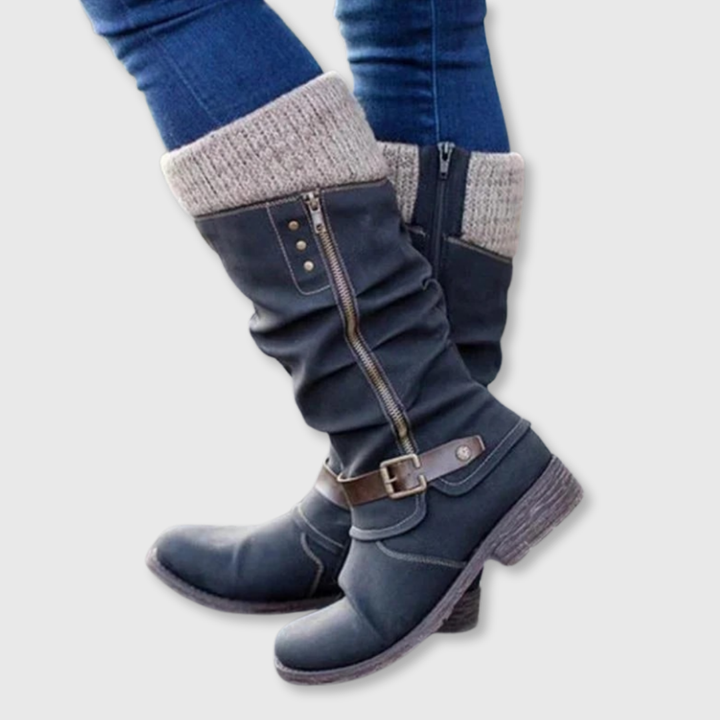 Belvoria | Botas Altas con Detalle de Punto y Hebilla
