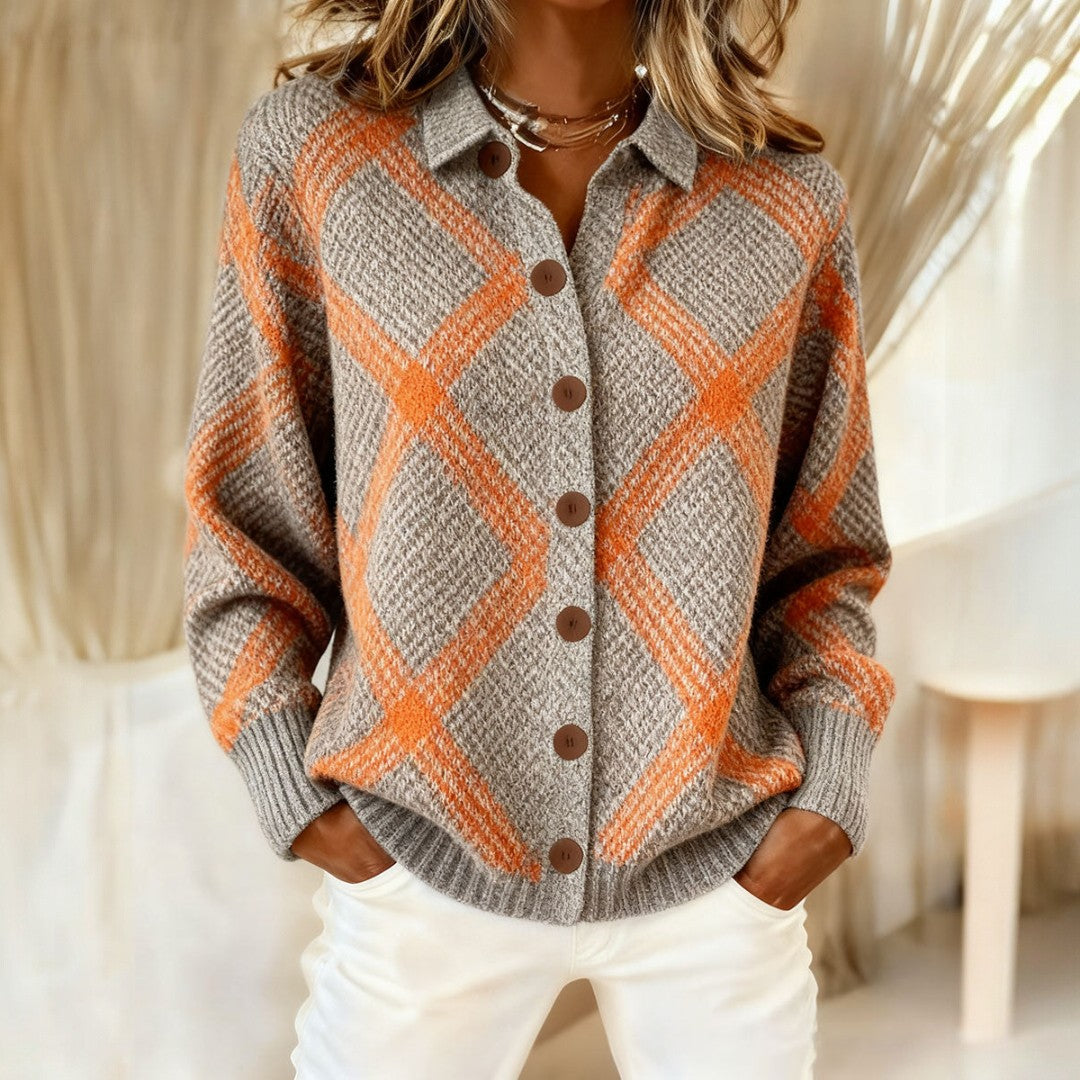 VIVIANA – Sweater Suave a Cuadros Modernos